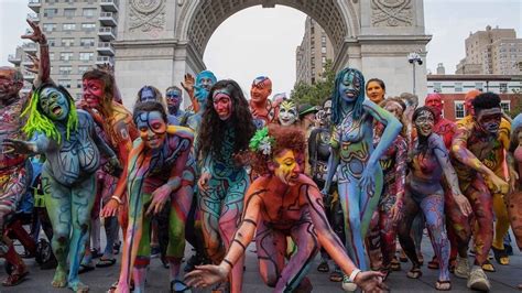 naughty body paint|10 stunning photos from NYCs final naked bodypainting day